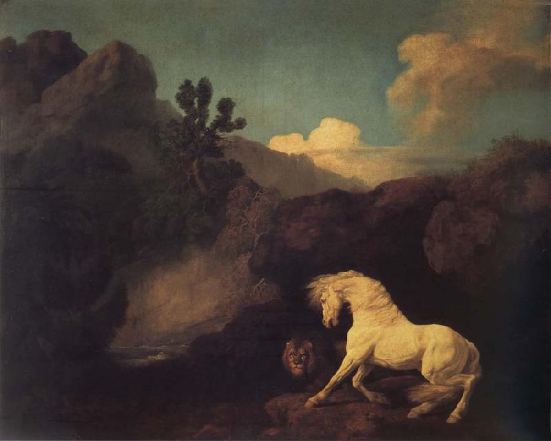 George Stubbs A Horse Frightened by a Lion Sweden oil painting art